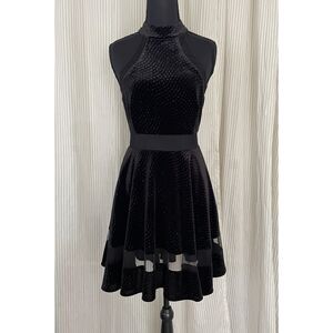 Jump Apparel Velvet Halter Fit & Flare Dress Size 5/6 Sparkle Party Y2K Style